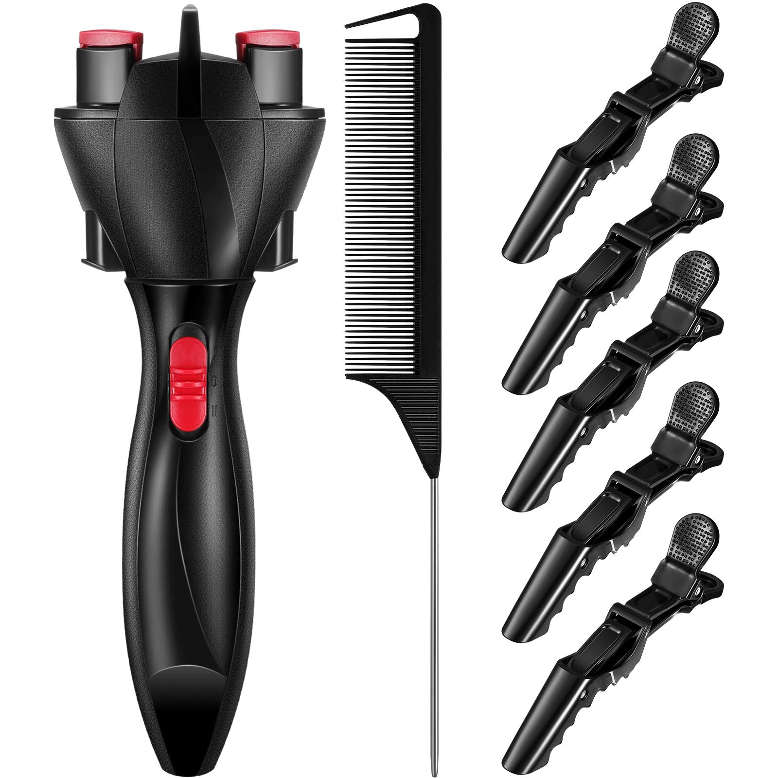 7-Piece Automatic Hair Braider Set - Electronic Braid Maker Machine with Comb & Clips for Easy DIY Hairstyling (Black) | Perfect for Home Use, Salon Professionals & Quick Hair Styling