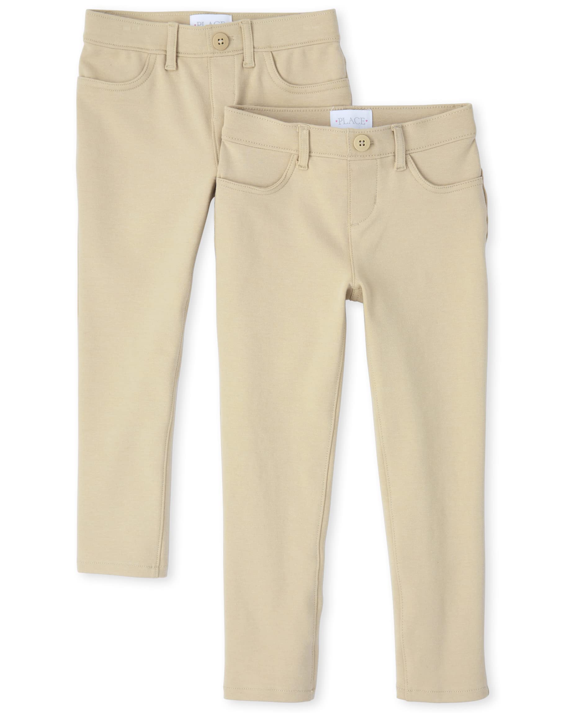 Girls' Ponte Knit Jeggings - Comfy Pull-On Pants for Play & School