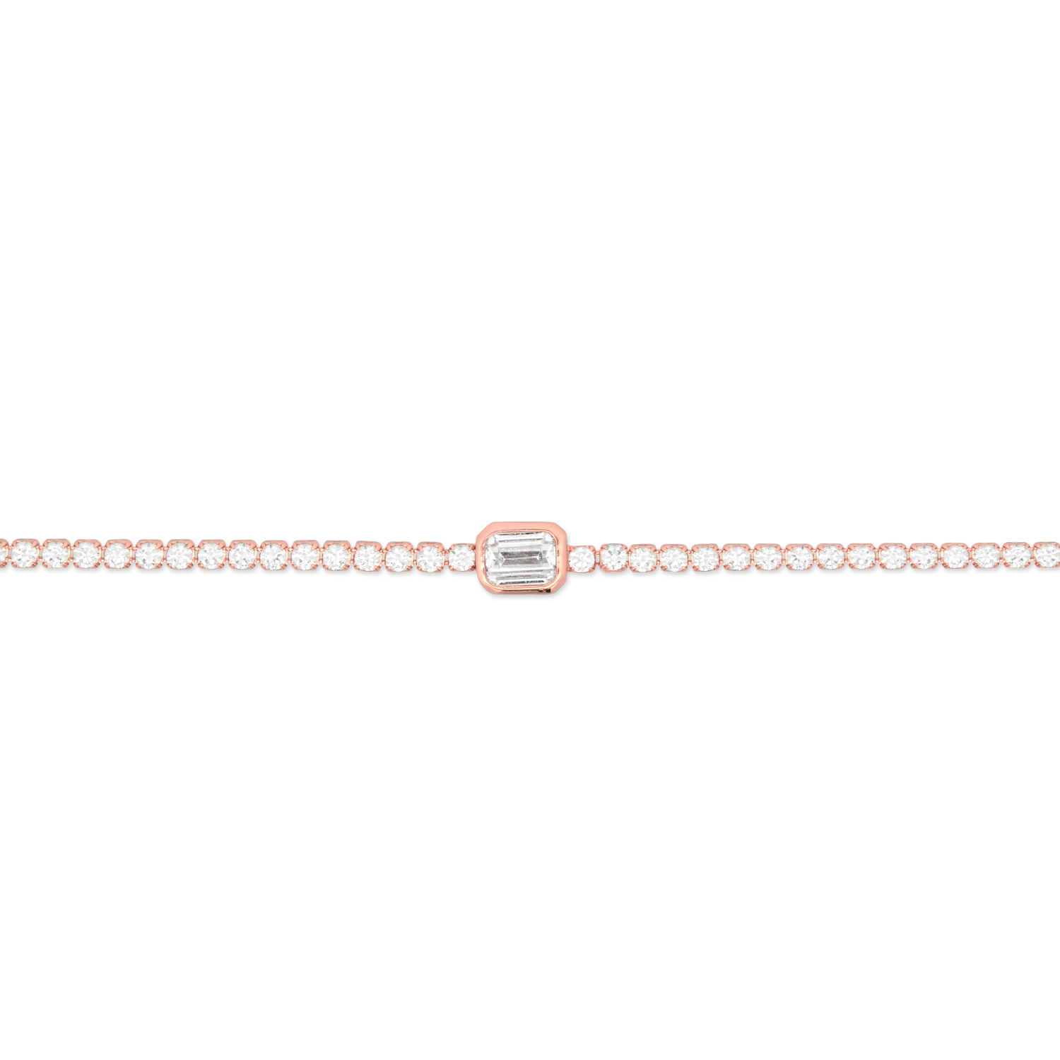 Elegant Rose Gold Blanca Tennis Bracelet for Women | 14K Gold Plated Cubic Zirconia Wedding Gift | Perfect for Bridal, Anniversary & Special Occasions