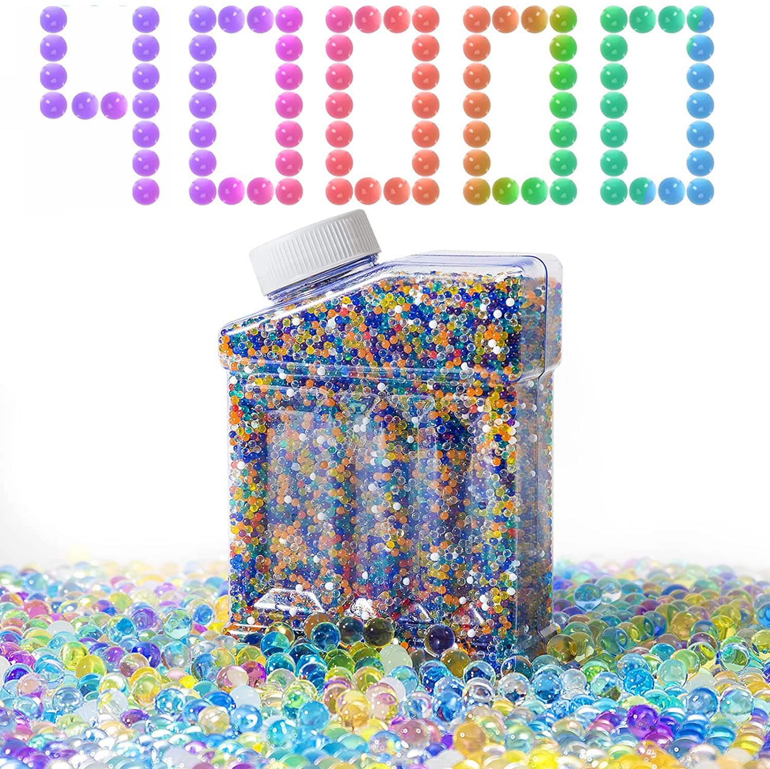 TedKat 40000Pcs 7-8mm Gel Blaster Balls - Water Beads Ammo for Gel Blasters, Splatter Ball Guns & Orbeez Toys | Perfect for Outdoor Shooting Games, Backyard Battles & Tactical Training (1 Pack)