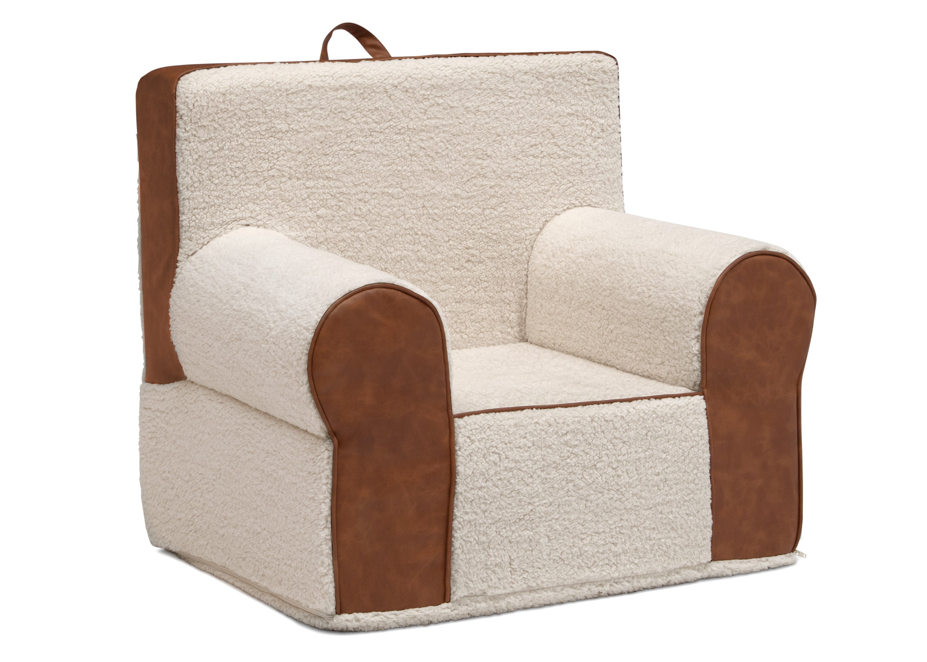 Premium Cozee Sherpa & Faux Leather Kids Chair - Soft Plush Comfort for Reading, Gaming & Relaxing in Bedroom or Playroom