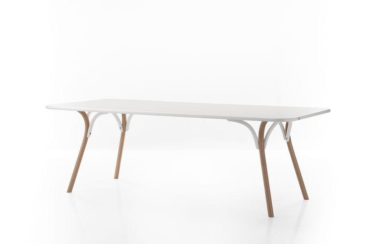 GTV Arch Bentwood Dining Table - Modern Wooden Kitchen Table for 6 - Elegant Round Dining Room Table for Home, Restaurant & Cafe Use