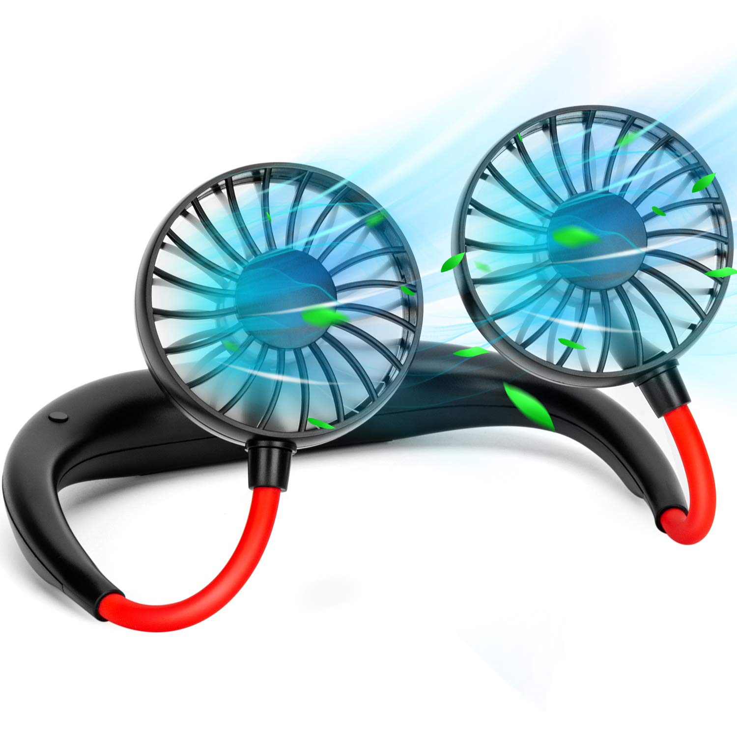 Rechargeable Neck Fan with 360° Rotation - 2000mAh Portable Personal Cooling Fan for Travel, Sports & Outdoor Work | Wearable Air Conditioner for Neck Comfort in Hot Weather