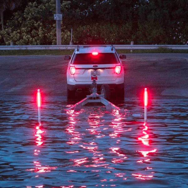 12V LED Boat Trailer Lights Kit - Waterproof Turn Signals, Running Lights & Brake Lights with Guide Post Poles (White) | Perfect for Marine Trailers, Boat Docking & Nighttime Towing Safety