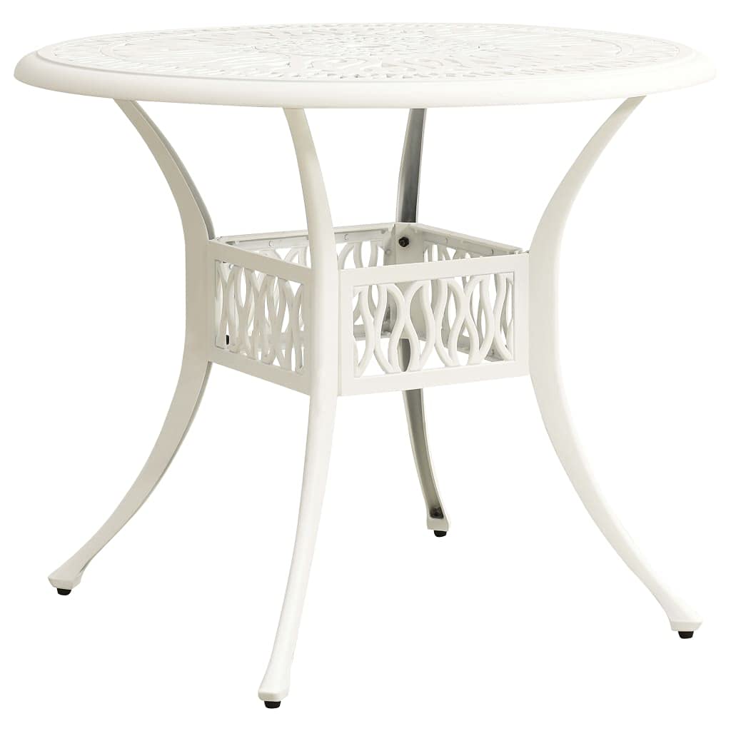 Estink Round Outdoor Garden Table - Durable Cast Aluminum Patio Coffee Table for Backyard, Porch & Garden - Perfect for Relaxing, Entertaining & Outdoor Dining