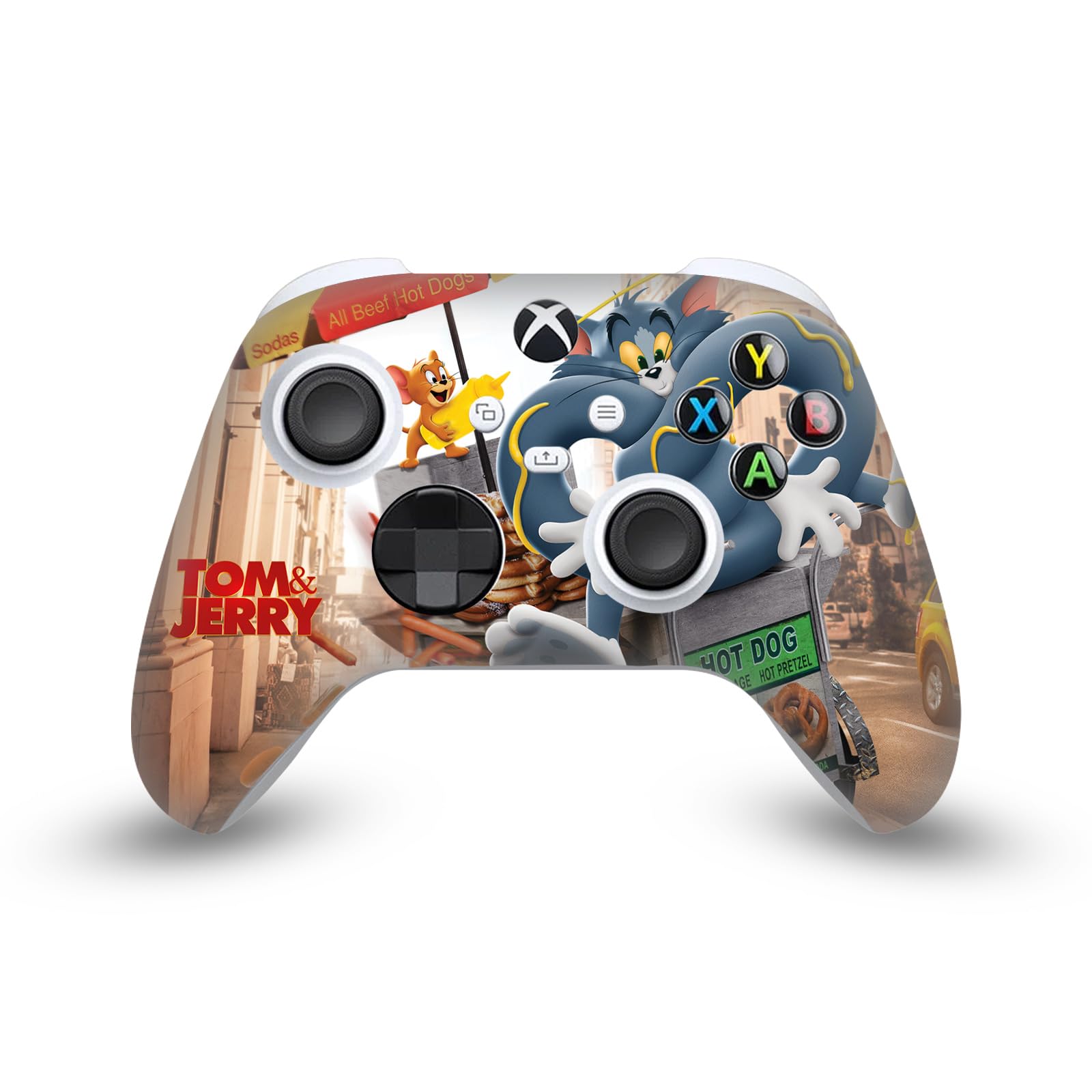 Official Tom and Jerry Movie (2021) Vinyl Gaming Skin Sticker - Compatible with Xbox Series X/S Controller - Custom Protective Cover for Enhanced Gameplay Experience - Perfect for Gaming Enthusiasts and Movie Fans