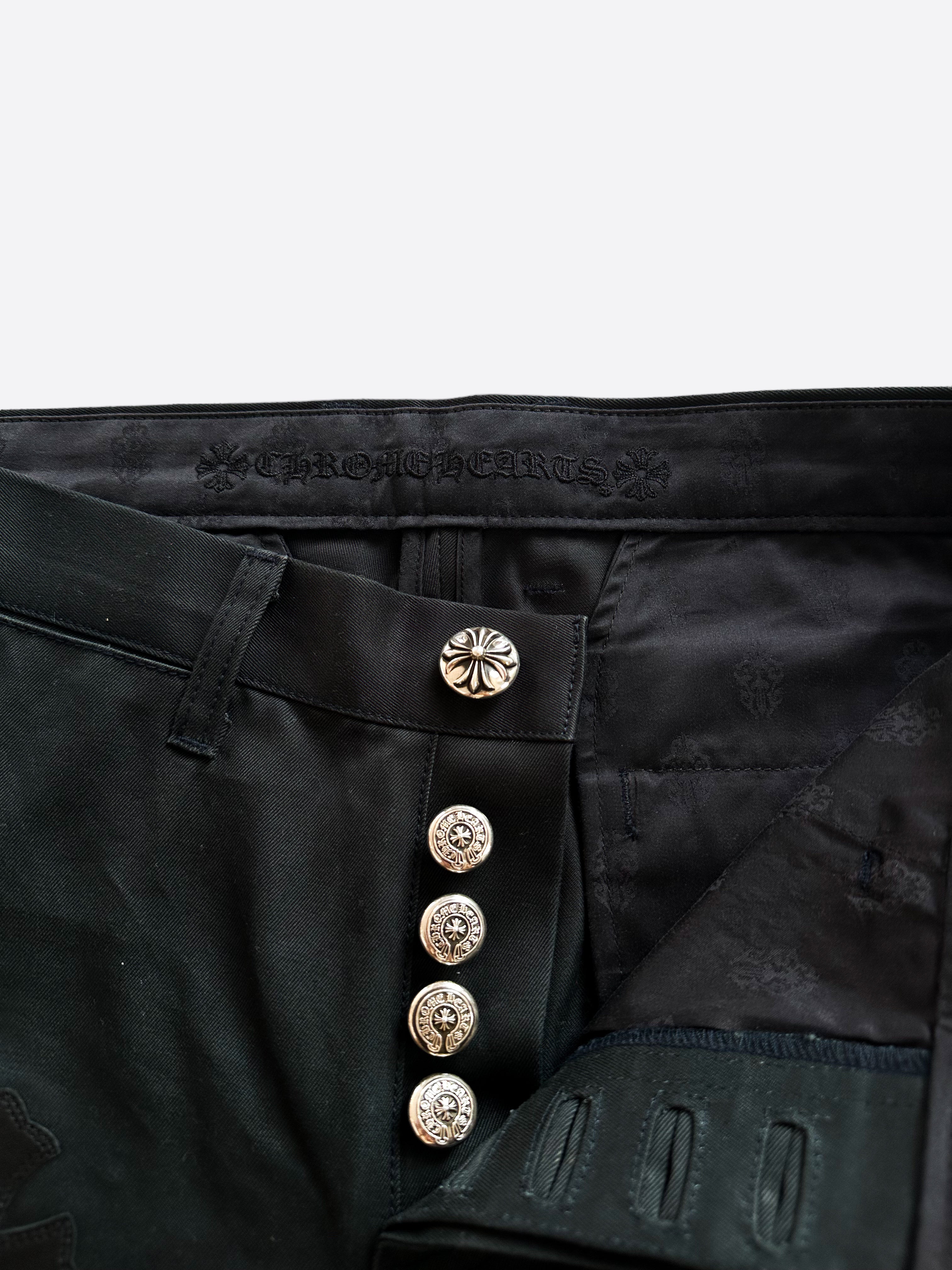 Chrome Hearts Dark Navy Multicolor Cross Patch Chino Pants for Men | Stylish Casual & Streetwear Fashion | Perfect for Daily Wear, Parties & Urban Outfits
