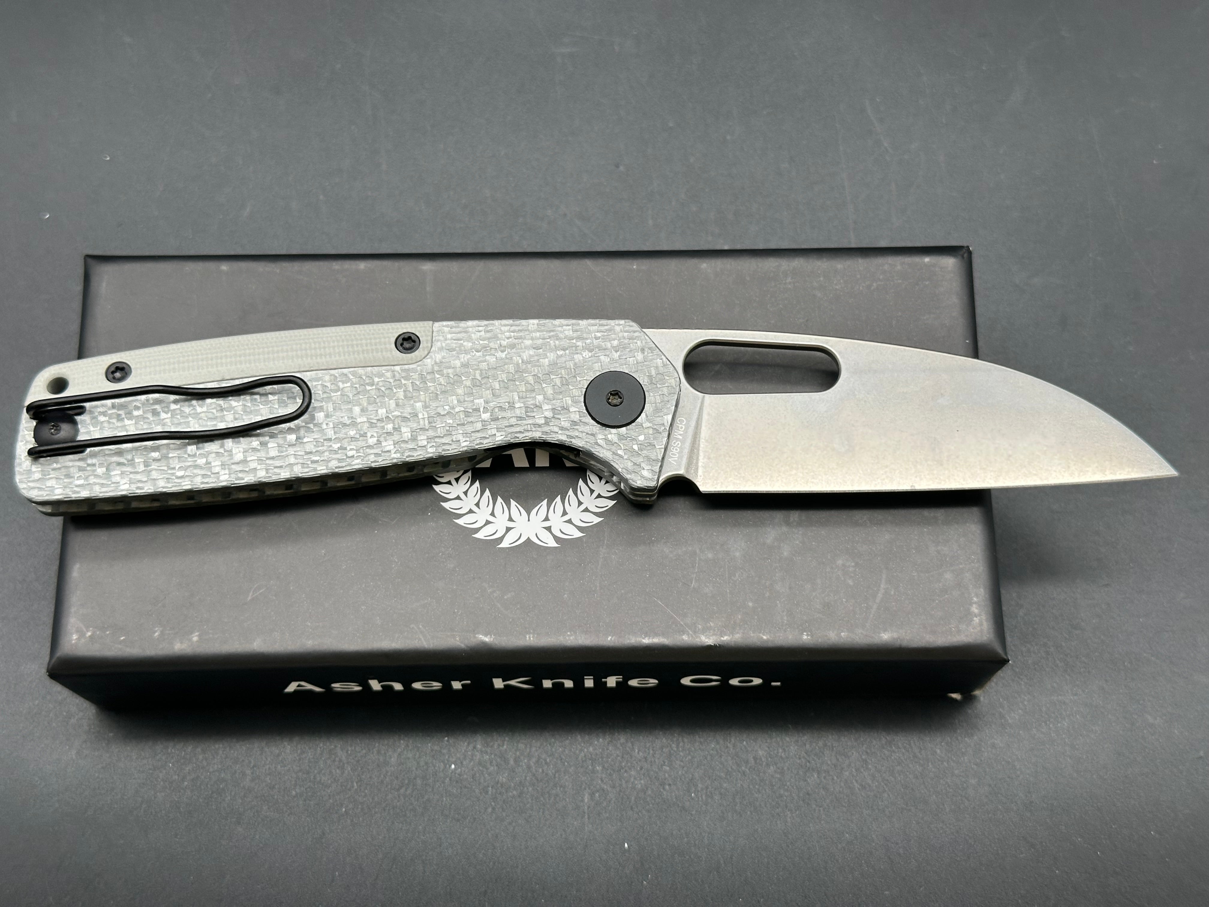 Premium Asher Spiro Silver SS Pocket Knife - 3.2