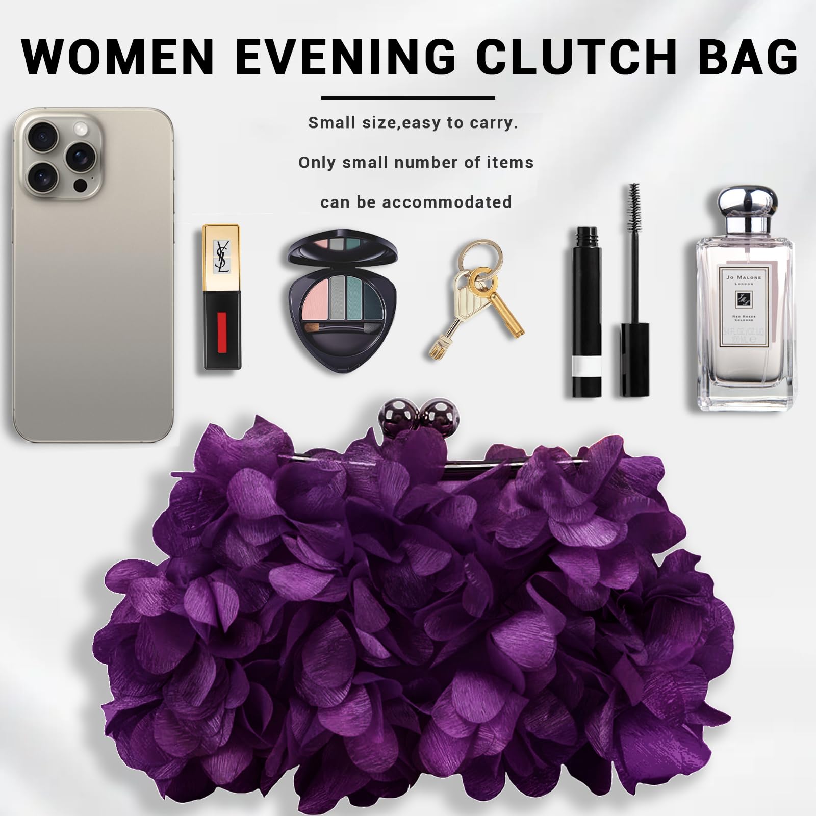 Elegant Women's Evening Purse - Small Floral Clutch Bag with Detachable Chain for Wedding, Party, Prom | Perfect for Formal Events, Date Nights & Special Occasions
