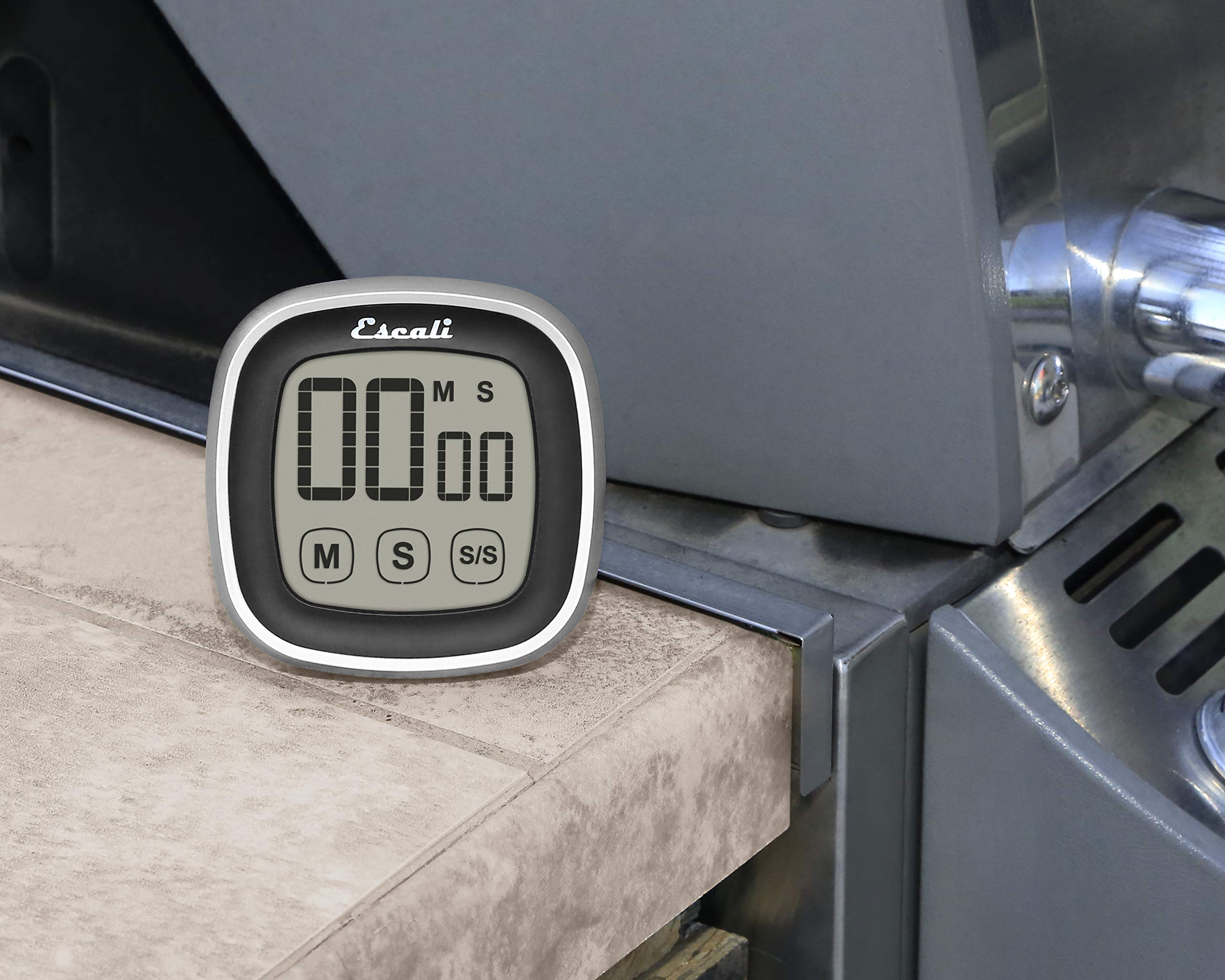 Escali Touch Screen LCD Digital Timer - Easy to Read Display with Touch Sensitive Controls & Battery Saving Feature - Perfect for Cooking, Baking, Lab Experiments & Classroom Use - Black
