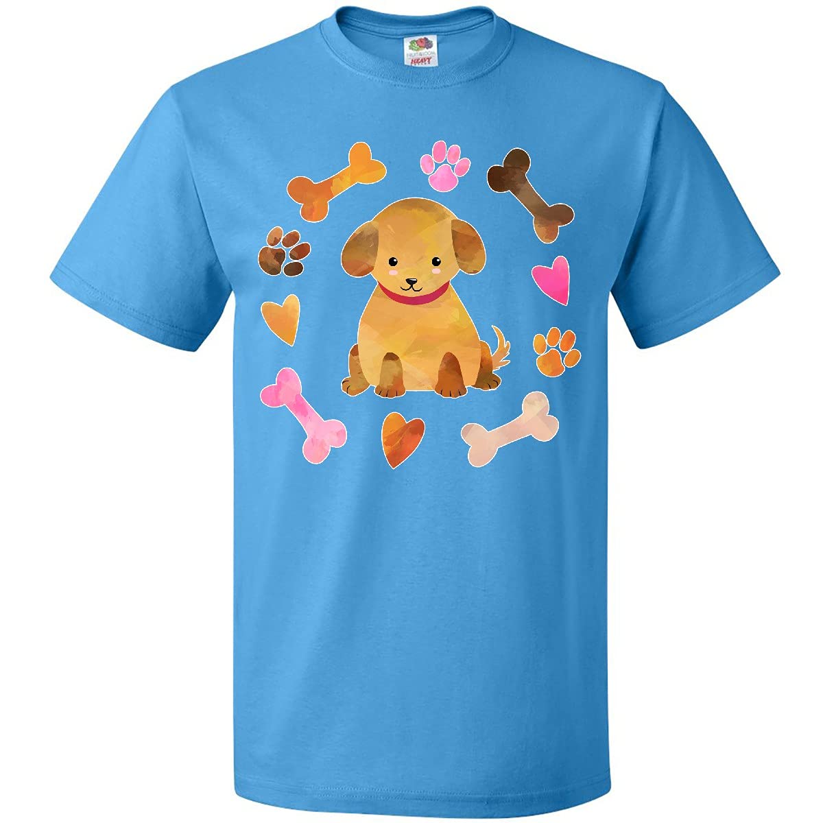 Inktastic Cute Puppy Valentine T-Shirt with Hearts & Bones Design - Perfect for Valentine's Day Gifts, Dog Lover Apparel & Casual Wear