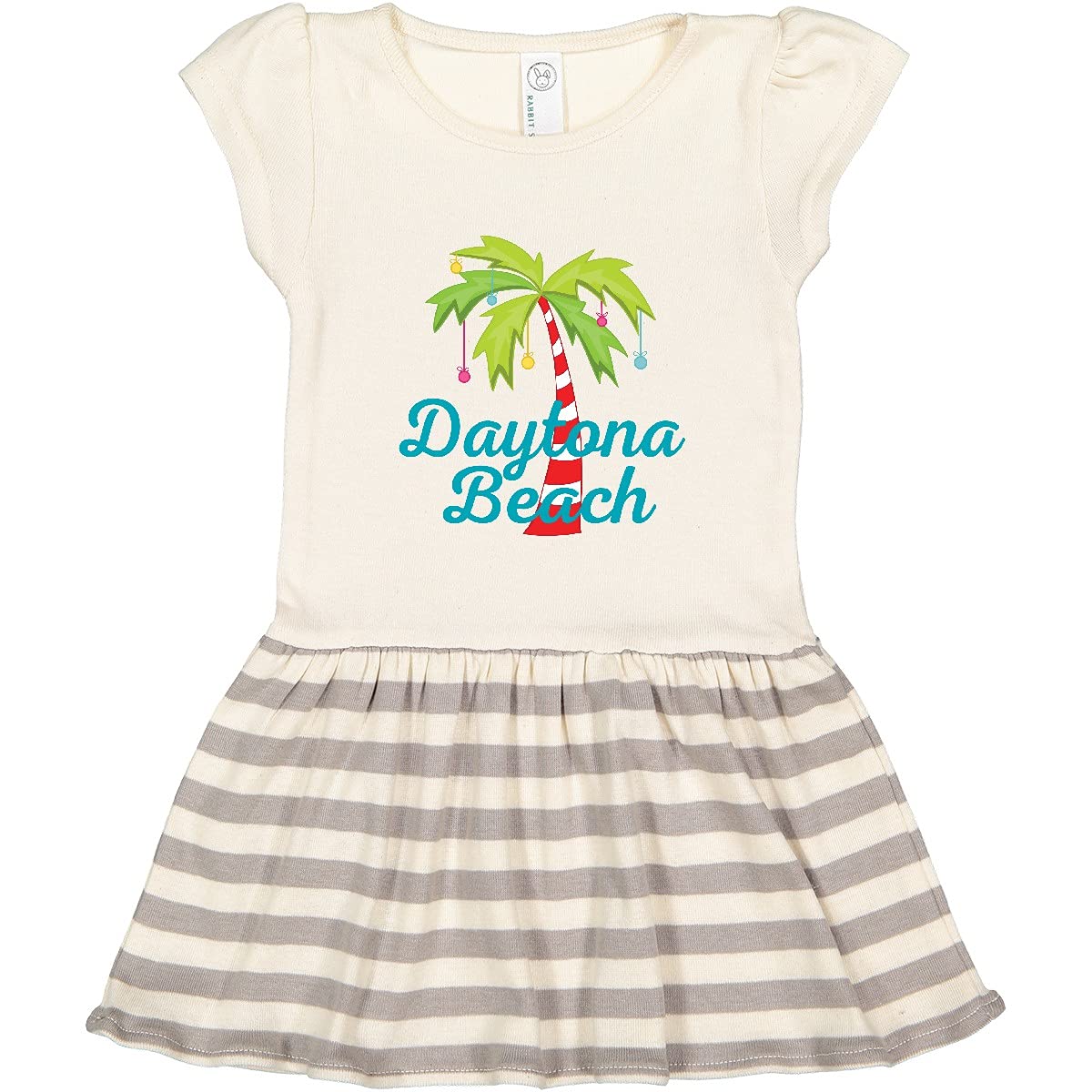 Inktastic Daytona Beach Florida Christmas Vacation Toddler Dress - Cute Holiday Outfit for Girls, Florida Beach Themed Toddler Clothes, Soft Cotton Christmas Dress for Baby & Kids - Perfect for Family Vacations, Holiday Photos & Festive Celebrations