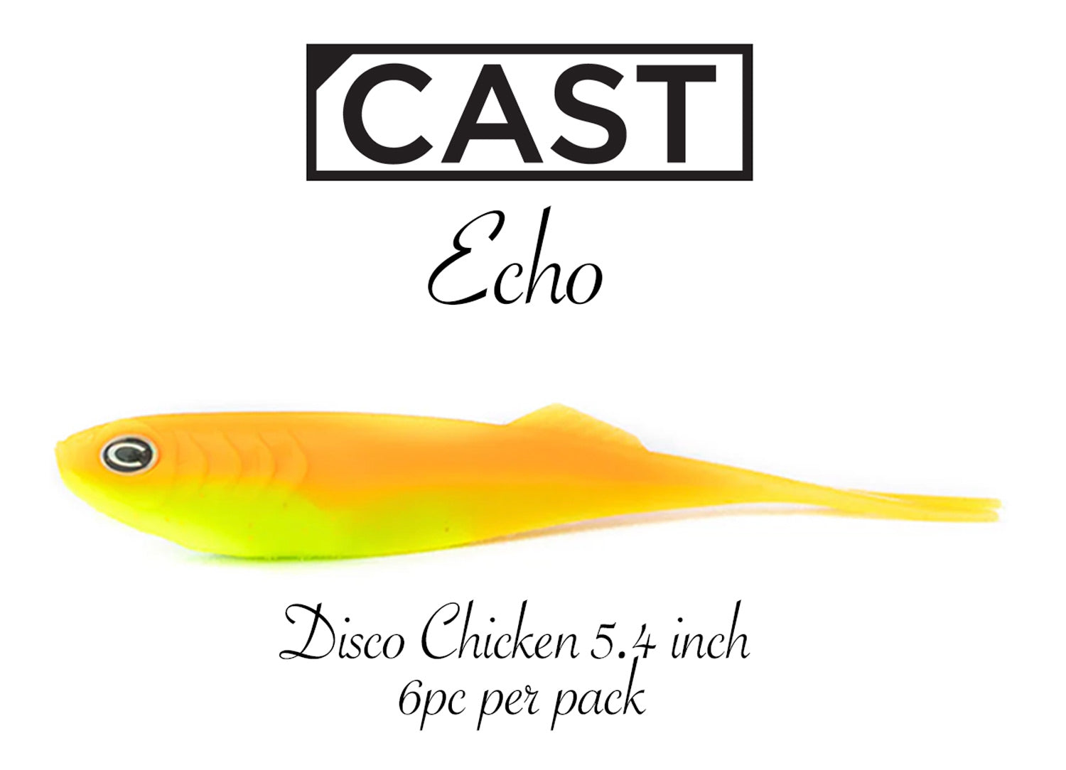 CAST Echo Soft Plastics - Premium Fishing Lures for Bass, Trout & Walleye | Slow Sinking Bait for Freshwater & Saltwater Fishing | Ideal for Casting, Jigging & Trolling Techniques