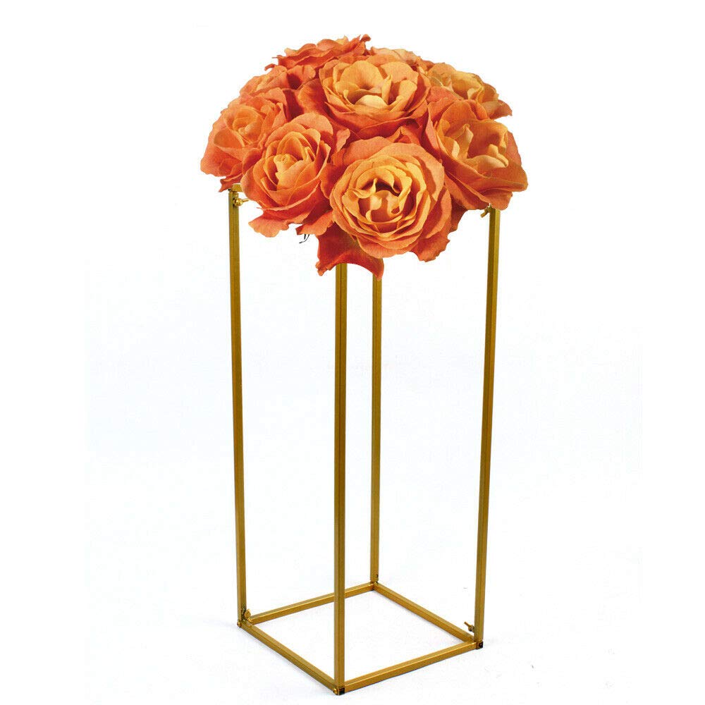 Modern Geometric Metal Flower Floor Vase Stand - 60cm Tall Wedding Centerpiece for Ceremony Aisle Decor, Reception Table Decorations, and Floral Backdrop Props (Set of 10)