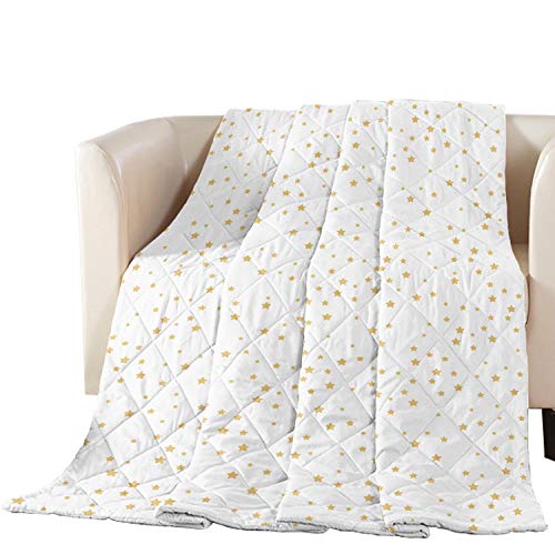 Premium Soft Quilted Bedspread Queen Size - Cotton Filled Comforter with Bright Star Design for Bed, Couch & Sofa | Cozy Home Decor & Guest Room Essentials
