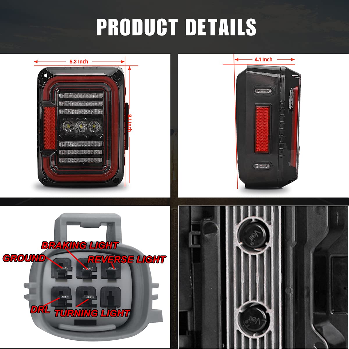 AUDEXEN Euro Version LED Tail Lights for Jeep Wrangler JK JKU 2007-2018 - Smoked Lens Pair - Upgrade Your Off-Road Vehicle for Night Driving & Adventure