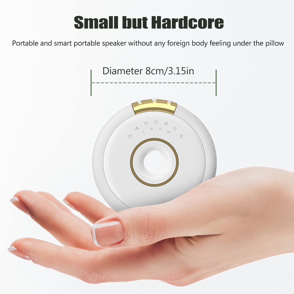 Bone Conduction Bluetooth Pillow Speaker for Sleeping - Mini Portable Under Pillow Wireless Speaker with White Noise for Side Sleepers, Adults & Kids | Perfect for Bedtime Relaxation, Meditation & Noise Cancellation (White)