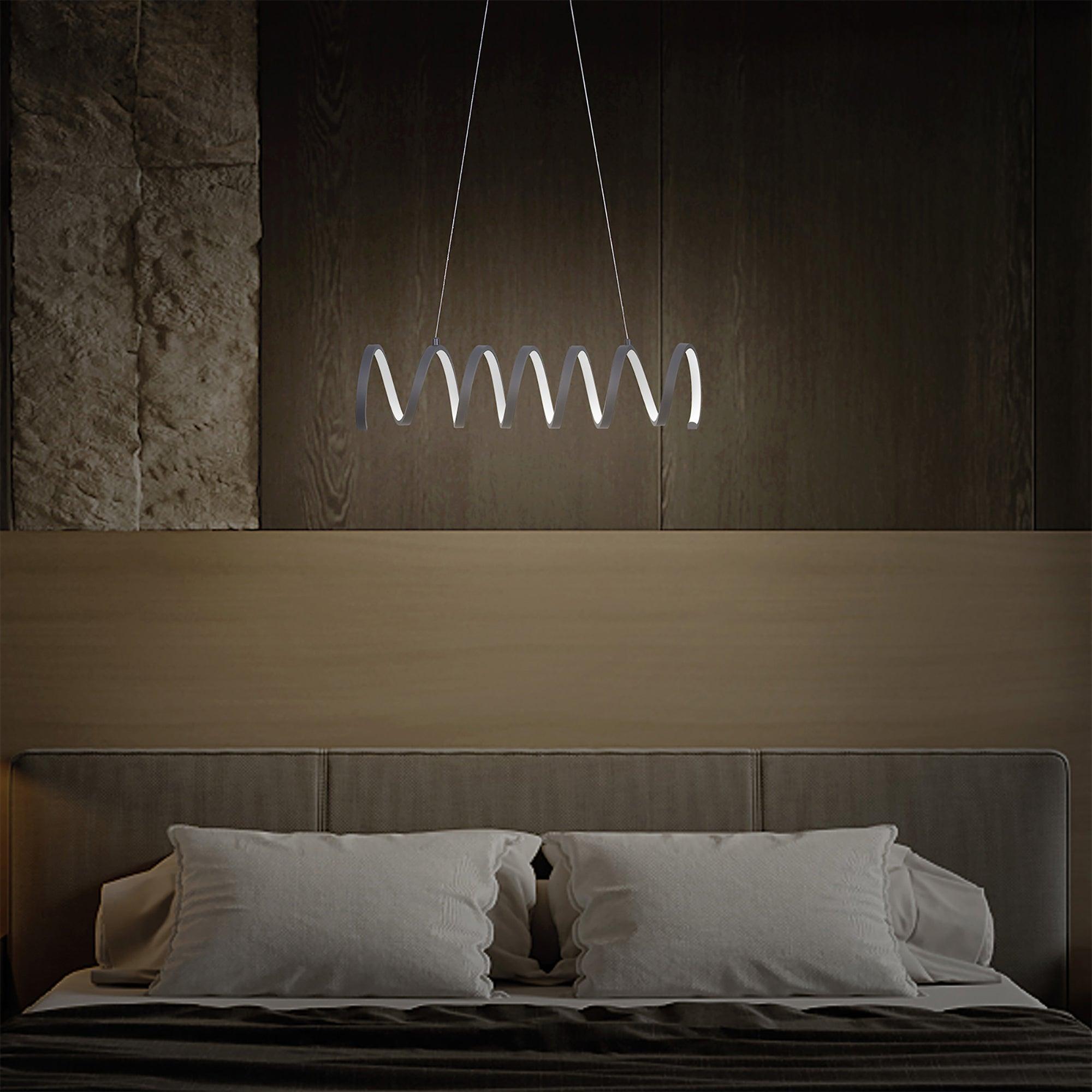 23L x 6H Spiral Loop Aluminum Integrated 14W LED Ceiling Light with Adjustable 47