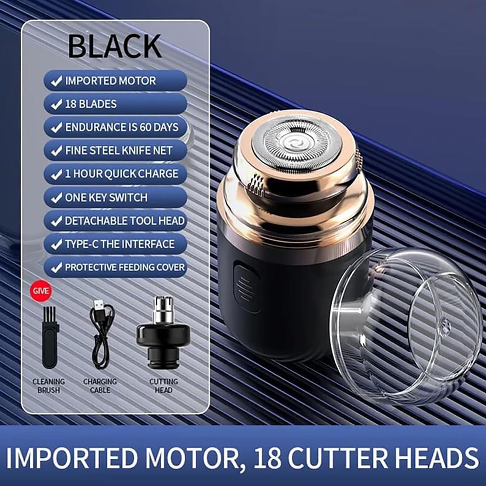Professional 2-in-1 Mini Electric Shaver & Nose Hair Trimmer for Men - Waterproof USB Rechargeable Travel Razor with LED Display (Black) | Perfect for Travel, Gym, Home & Office Grooming | Great Gift for Father's Day, Birthday & Christmas | Ideal for Business Trips, Camping & Daily Personal Care | Compact Design for On-the-Go Grooming, Quick Touch-Ups & Travel Convenience