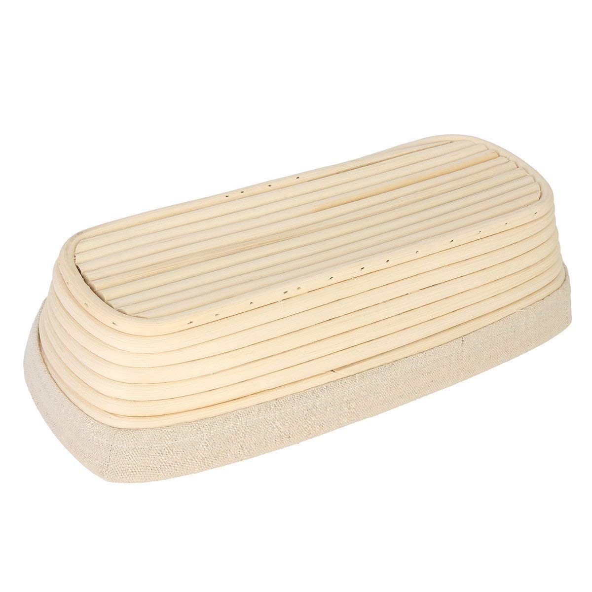 12 Inch Oblong Oval Banneton Bread Proofing Basket with Liner - Natural Rattan Brotform Dough Rising Basket for Sourdough, Artisan Bread Baking | Perfect for Home Bakers & Professional Bakeries