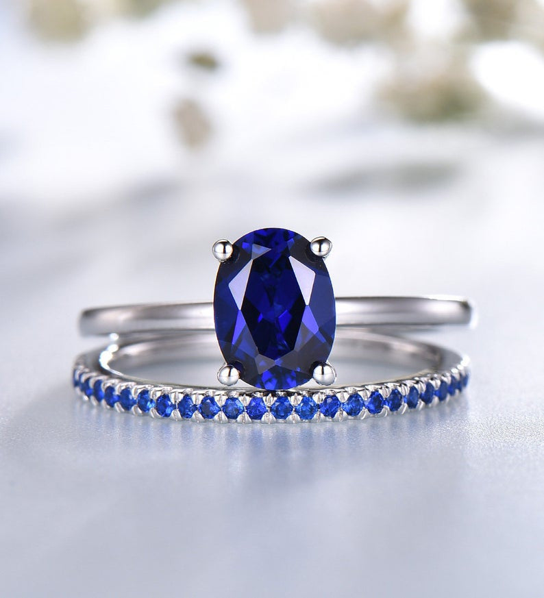 Elegant 4-Prong Sapphire Petite Comfort Fit Wedding Band Ring for Women - Perfect for Engagement, Anniversary & Special Occasions