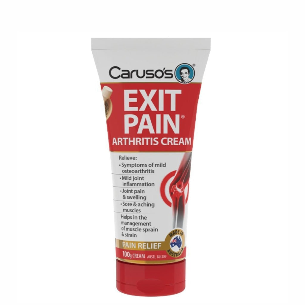 Caruso's Exit Pain Arthritis Cream - Fast-Acting Joint Pain Relief for Knees, Hands & Back - Natural Soothing Formula for Arthritis, Muscle & Joint Discomfort - Perfect for Daily Use & Active Lifestyles
