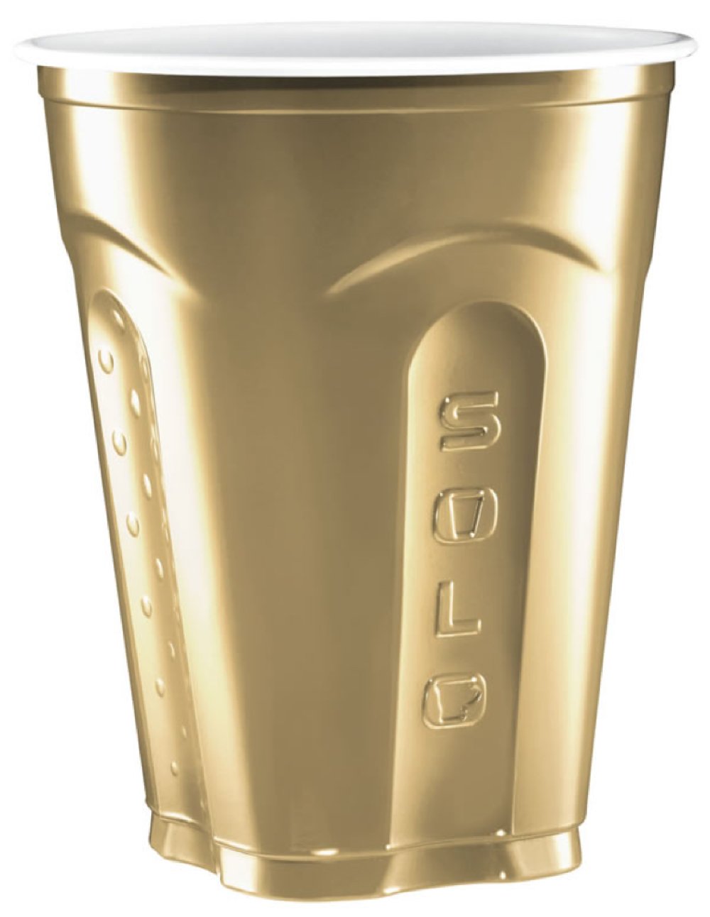 18oz Gold Solo Squared Cups - 30 Count Disposable Plastic Cups for Parties, BBQs, and Outdoor Events - Durable & Stylish Drinkware