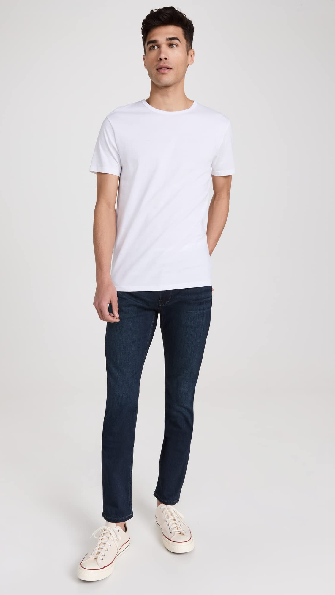 PAIGE Men's Lennox Russ Slim Fit Stretch Denim Jeans - Comfortable Straight Leg Pants for Casual Wear & Office Style