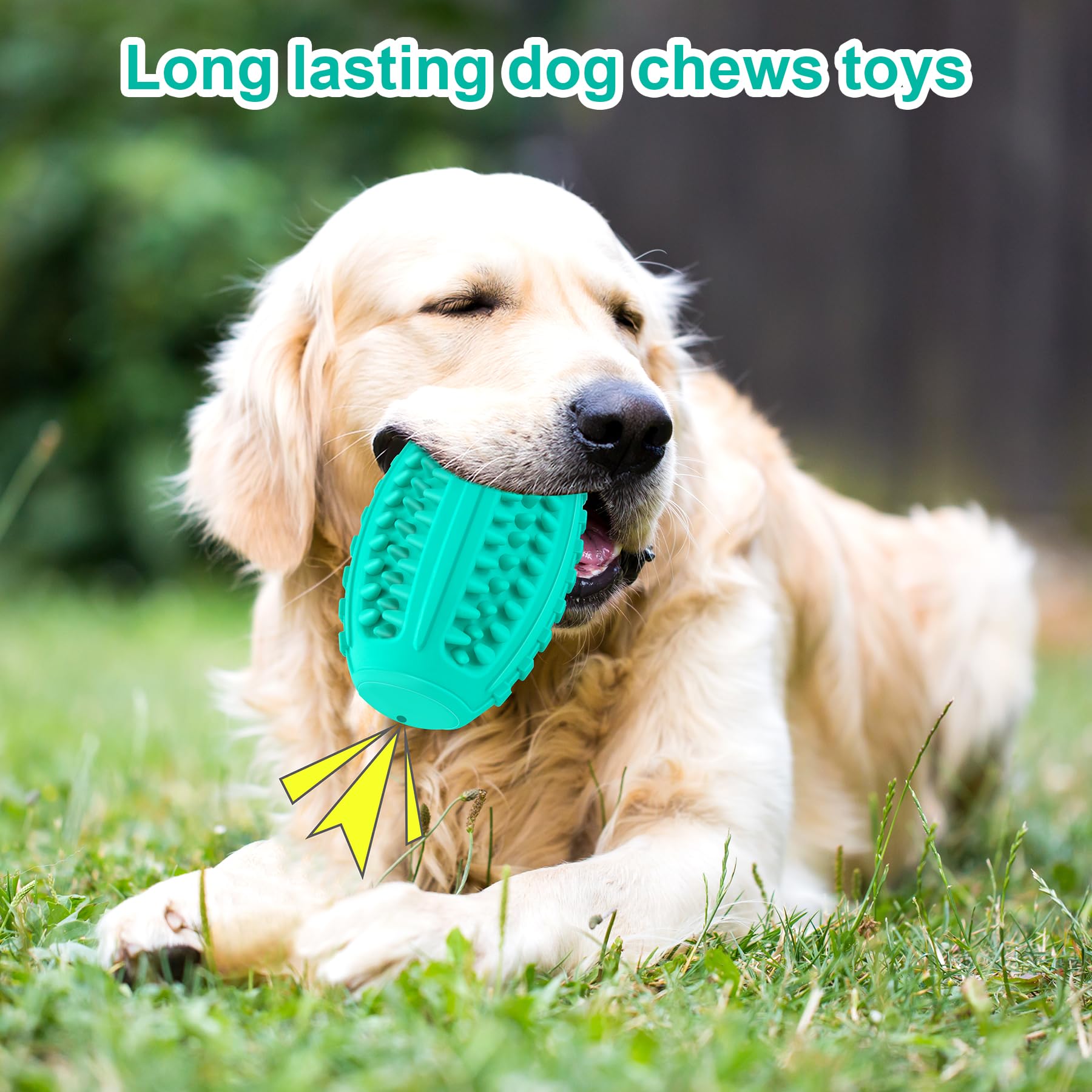 Durable Squeaky Dog Balls for Aggressive Chewers - Indestructible Chew Toy for Large Breed Dogs with Treat Dispenser - Interactive Super Chewer Ball for German Shepherds, Pitbulls & Labs - Perfect for Backyard Play, Training Rewards & Anxiety Relief