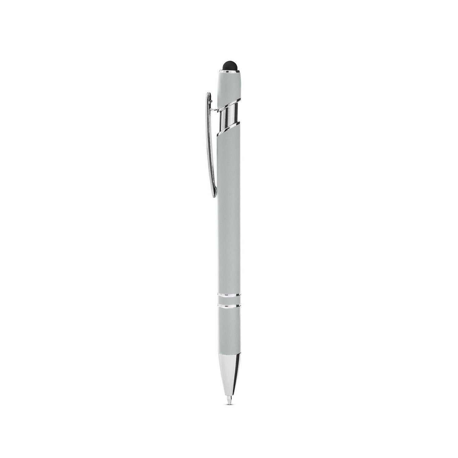 Core365 Rubberized Aluminum Click Stylus Pen for Touch Screens - Platinum (Perfect for iPad, iPhone, Android Tablets & Digital Drawing)