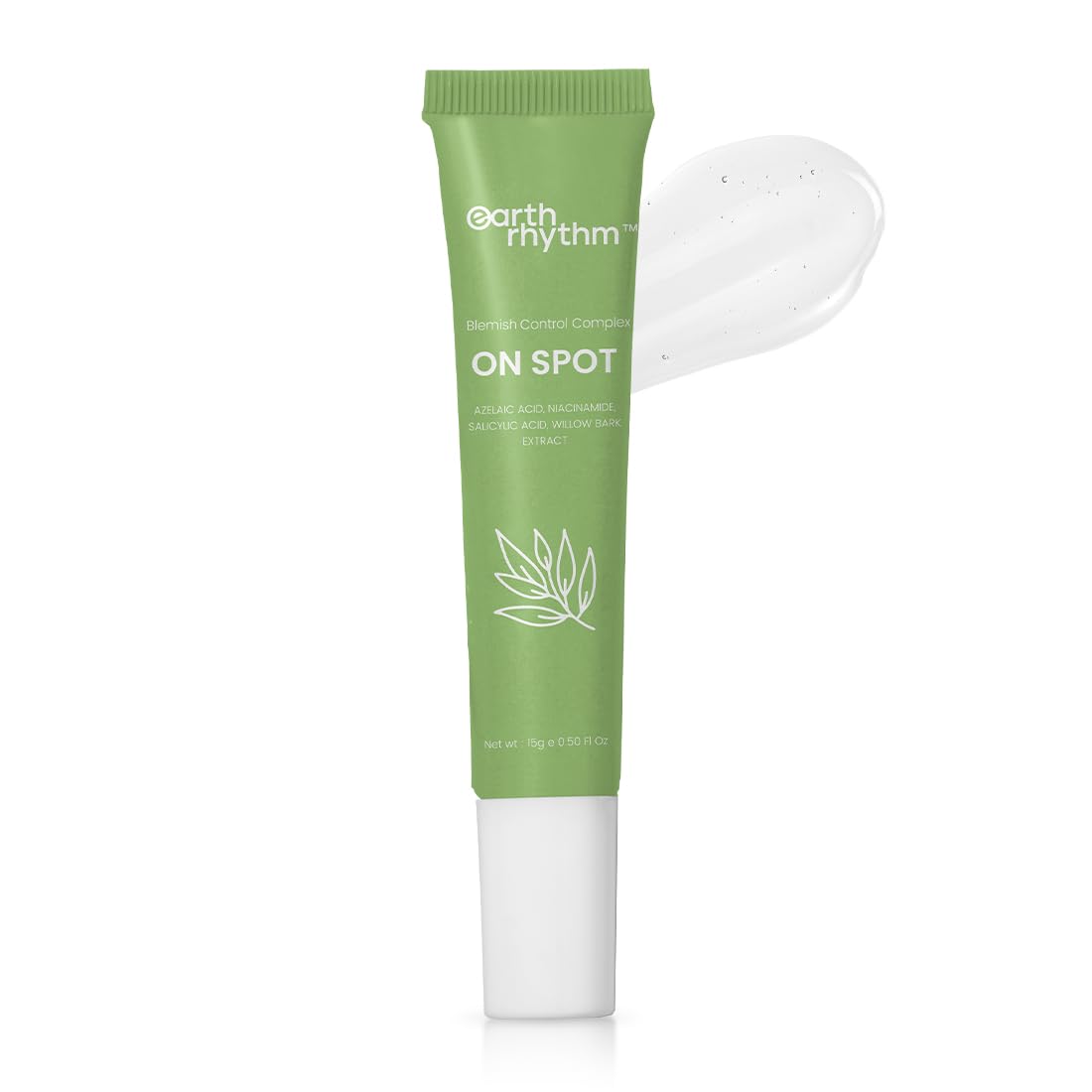 Earth Rhythm On Spot Acne Treatment Gel with Salicylic Acid, Niacinamide & Azelaic Acid - 15g | Pimple Clearing Gel for Men & Women | Face & Body Acne Solution for Oily & Sensitive Skin