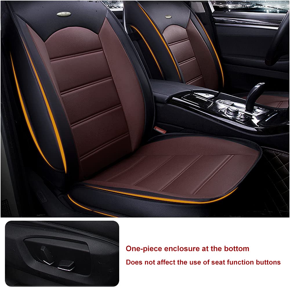 Premium PU Leather Front Seat Covers for Lexus RX350 2012-2017 - Breathable, Durable Black & Coffee Car Seat Protectors | Perfect for Daily Commutes, Road Trips & Luxury Interior Protection