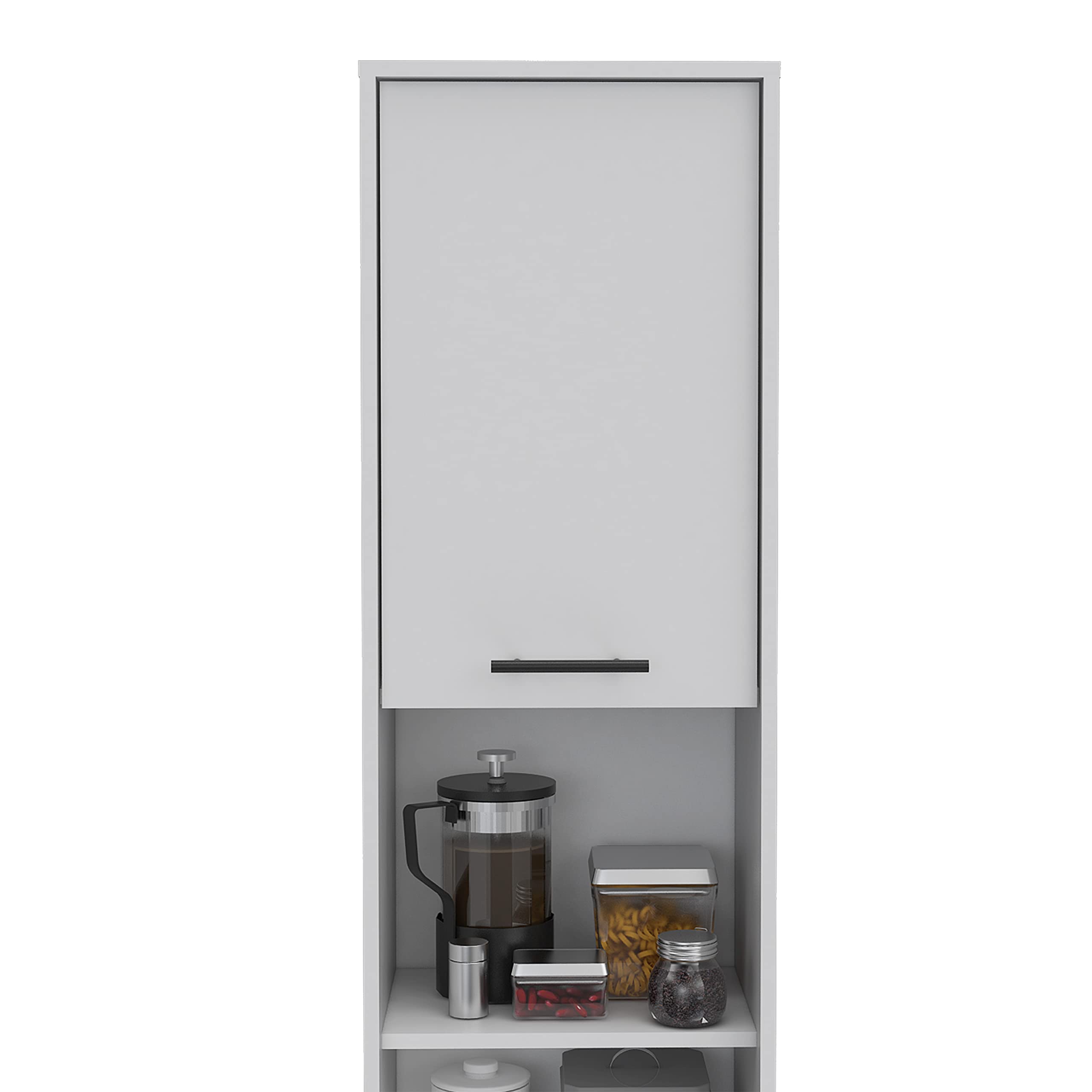 Sheffield Pantry Kitchen Cabinet - 2 Cabinets & 2 Open Shelves for Storage | Perfect for Small Kitchens, Pantry Organization & Home Decor