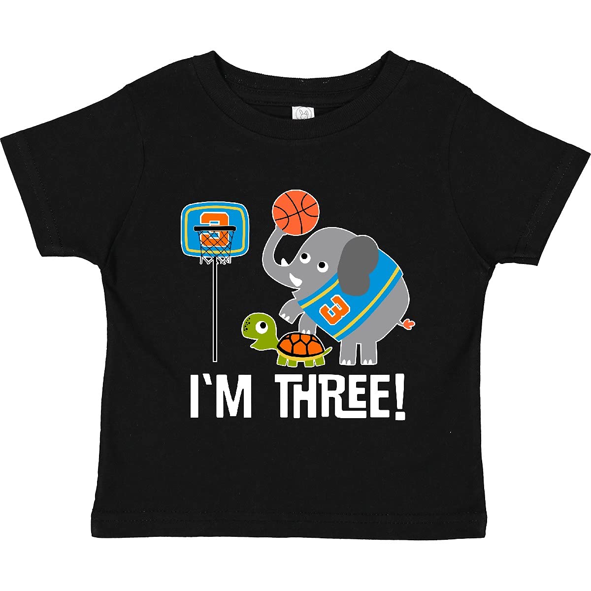 Inktastic Basketball 3rd Birthday T-Shirt for 3 Year Old Boys & Girls - Fun Toddler Gift for Basketball Party, Birthday Celebration & Sports Theme Outfit