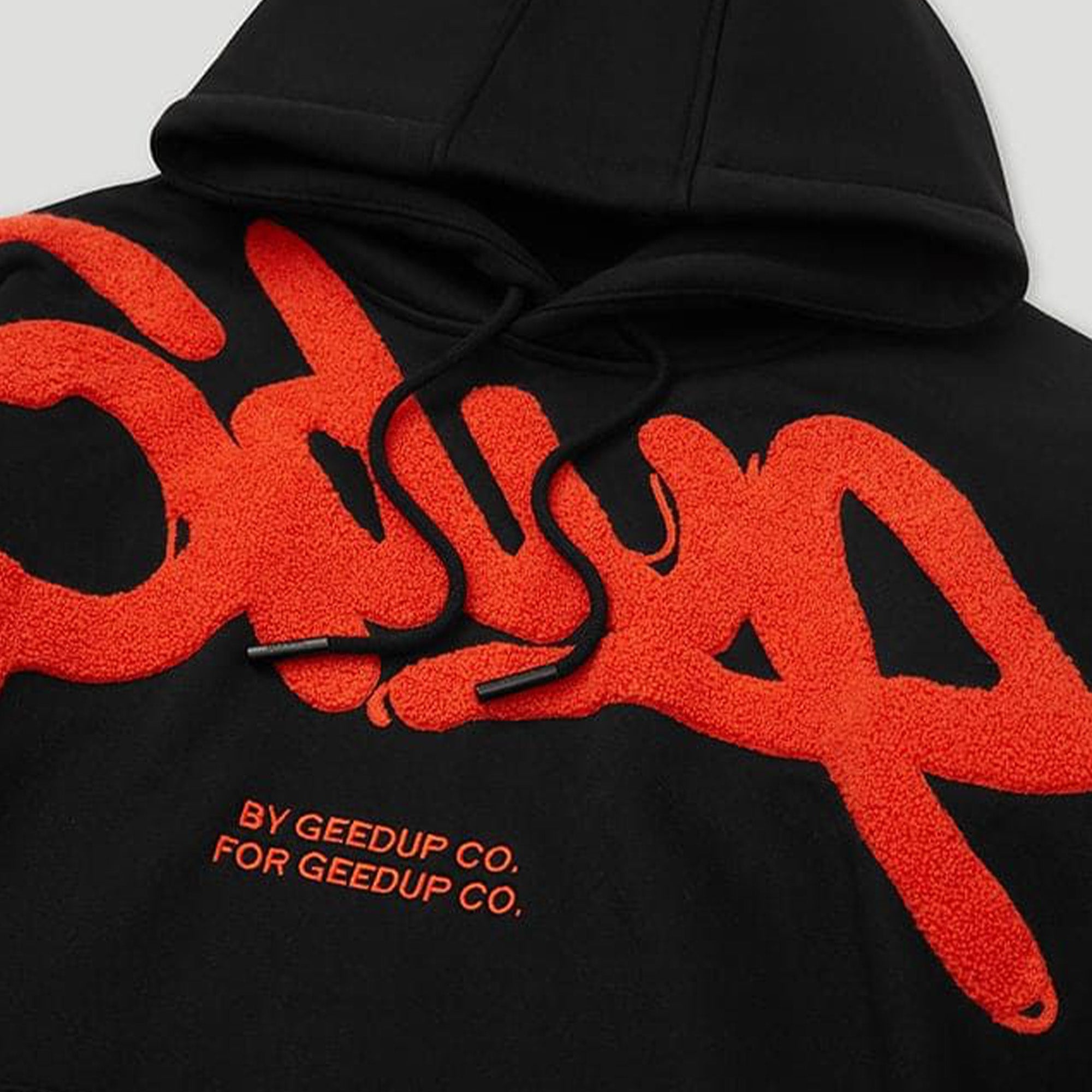 Geedup Handstyle Hoodie 'Black Burnt Orange' - Trendy Streetwear Pullover for Men & Women - Perfect for Casual Outfits, Gym Wear, and Urban Fashion
