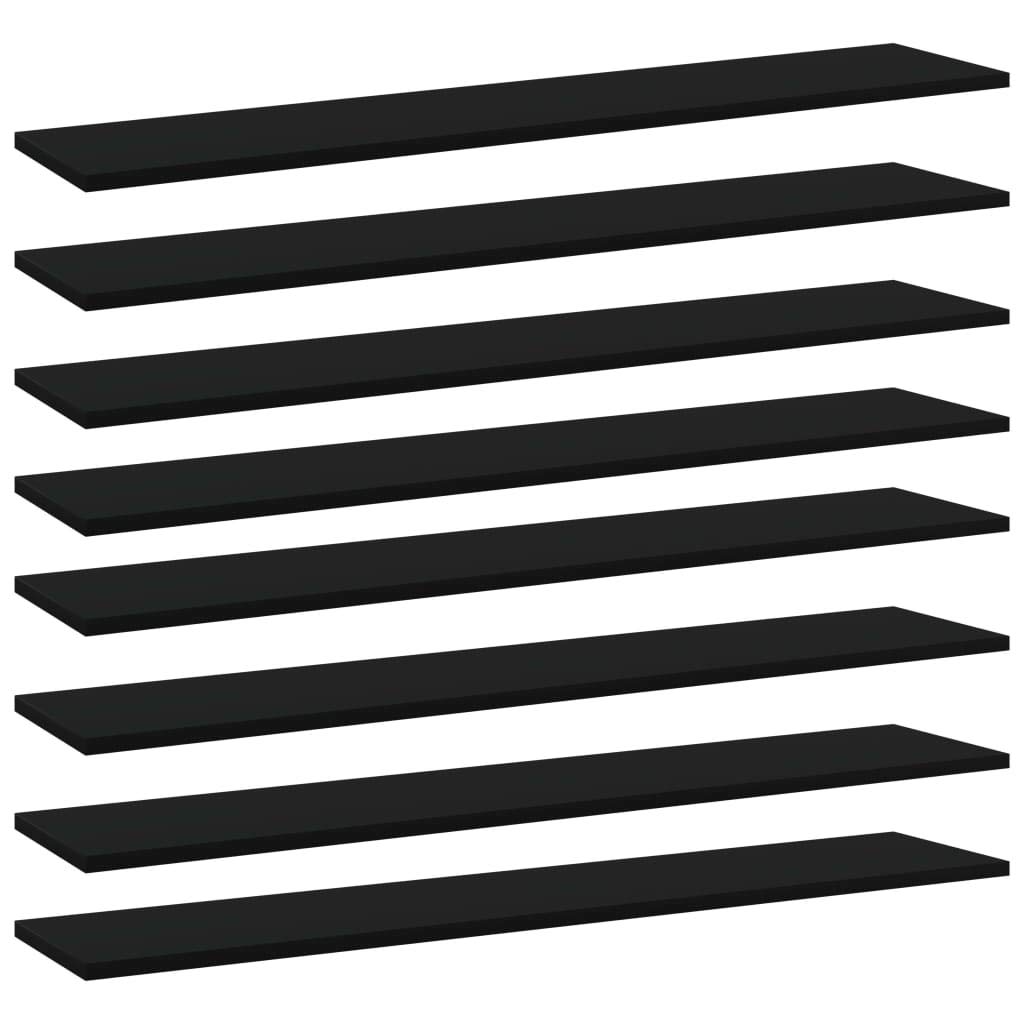 Unfade Memory Bookshelf Organizer - 8 Pack Black Chipboard Shelves 39.4