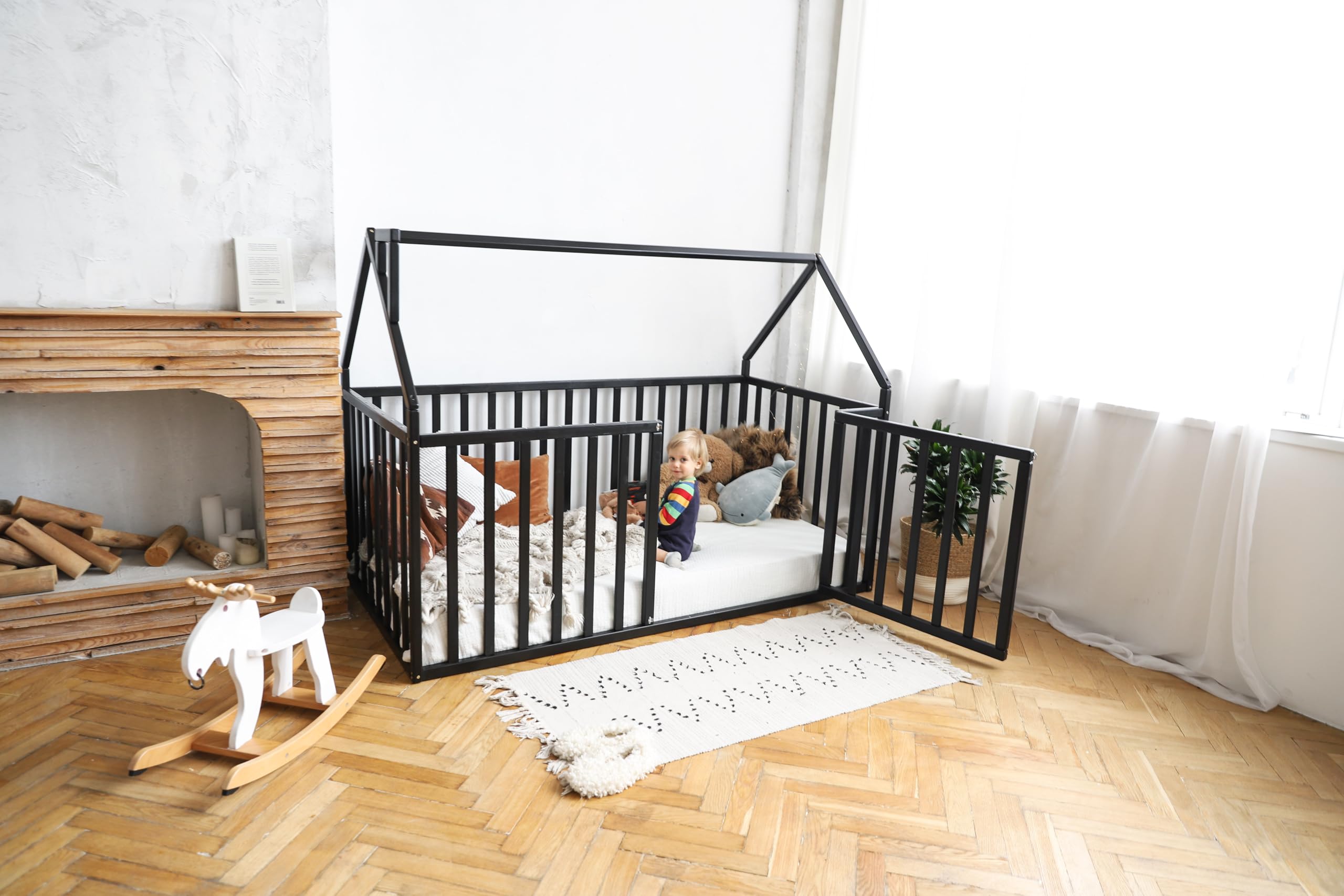 BUSYWOOD Montessori Toddler Bed with 31.4