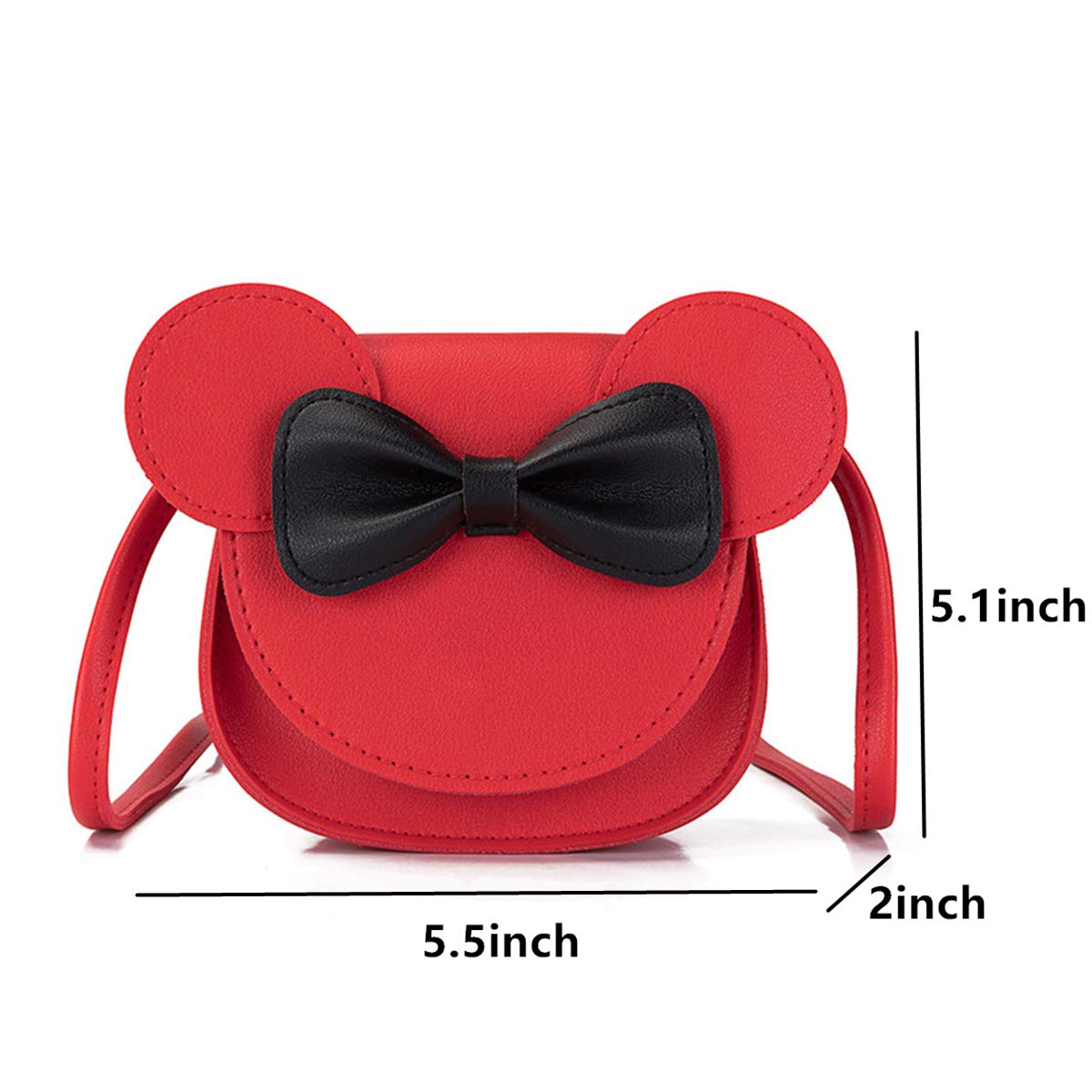 Leprato Cute Crossbody Purse for Little Girls - Bowknot Shoulder Bag & Coin Purse with Adorable Mouse Ear Headband | Perfect for Birthday Gifts, Dress-Up Play, and Everyday Use