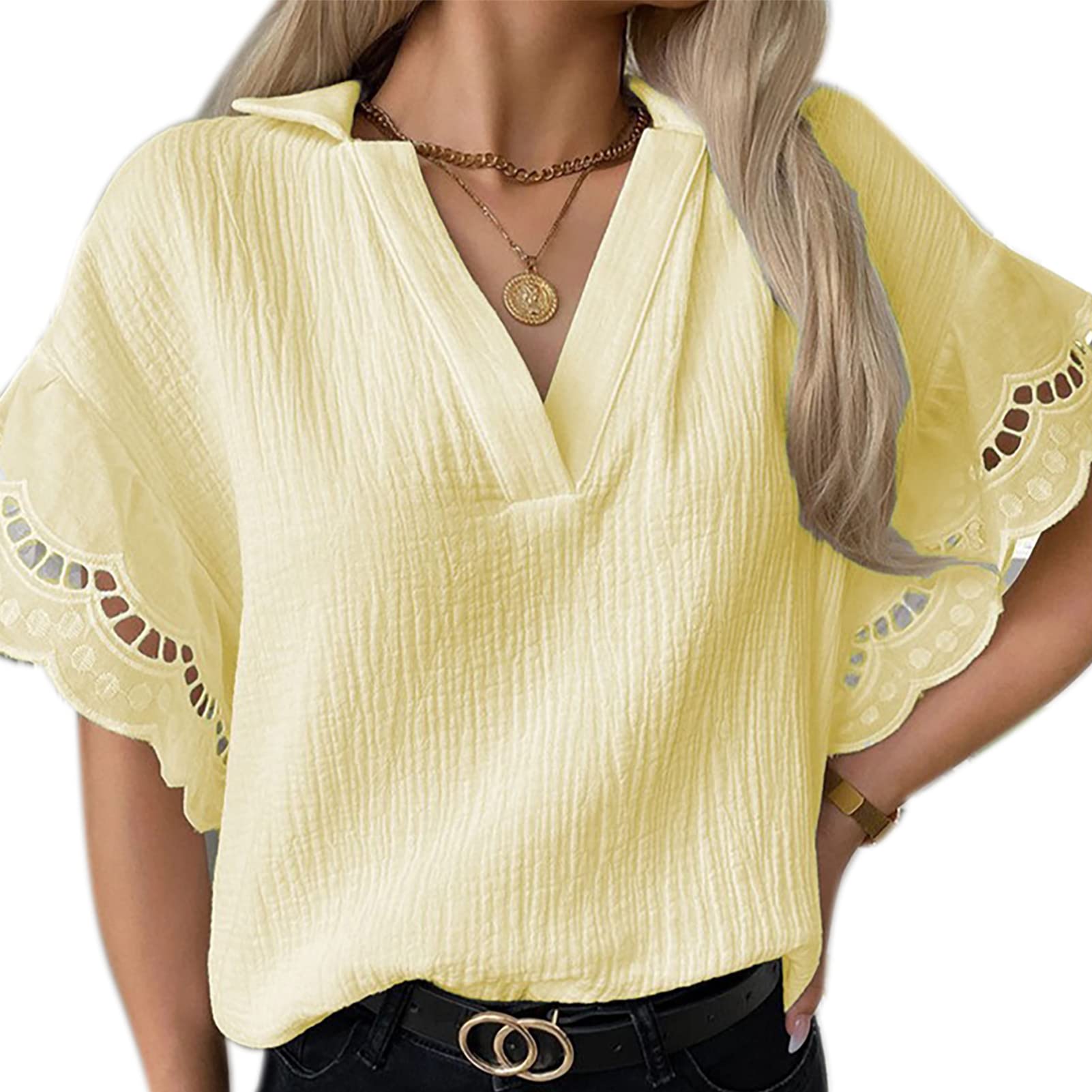 Women's Summer Casual Short Sleeve T-Shirts - Breathable Cotton Blouse for Outdoor, Travel & Daily Wear