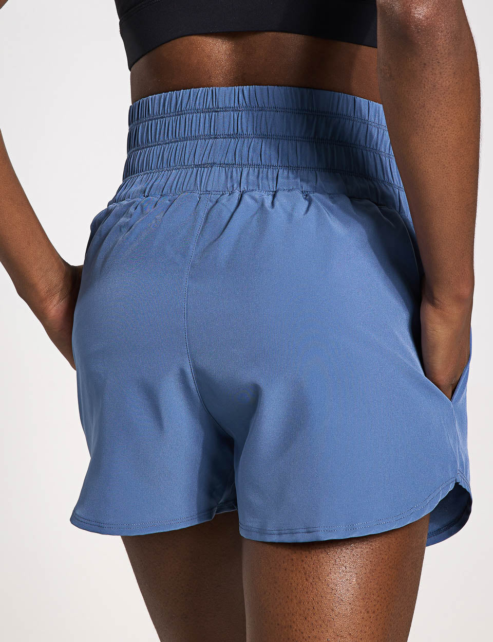 Bronte Running Shorts for Women - Dusty Blue Athletic Shorts for Running, Workout & Gym - Lightweight & Breathable Comfort
