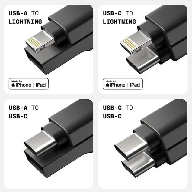 MFi Certified Mini USB to Lightning Cable - 3 Inch Short Charging & Sync Cable for iPhone, Keychain Portable Design - Perfect for Travel, Car, Office & On-the-Go Charging