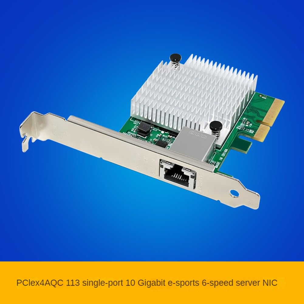 Hikgins ST7375 M-Gig AQC113C PCIe 4.0 x4 10Gbps Ethernet Network Card - High-Speed 10 Gigabit NIC for Gaming, Server, Workstation & Data Center Applications