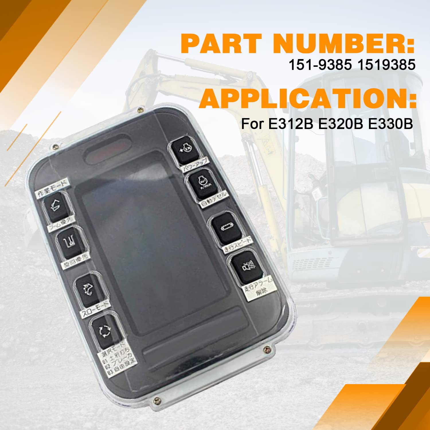 SINOCMP 106-0172 151-9385 Monitor Gauge Cluster Replacement for Caterpillar Excavator E312B E320B E330B - Heavy Duty Construction Equipment Dashboard Display for Excavator Performance Monitoring