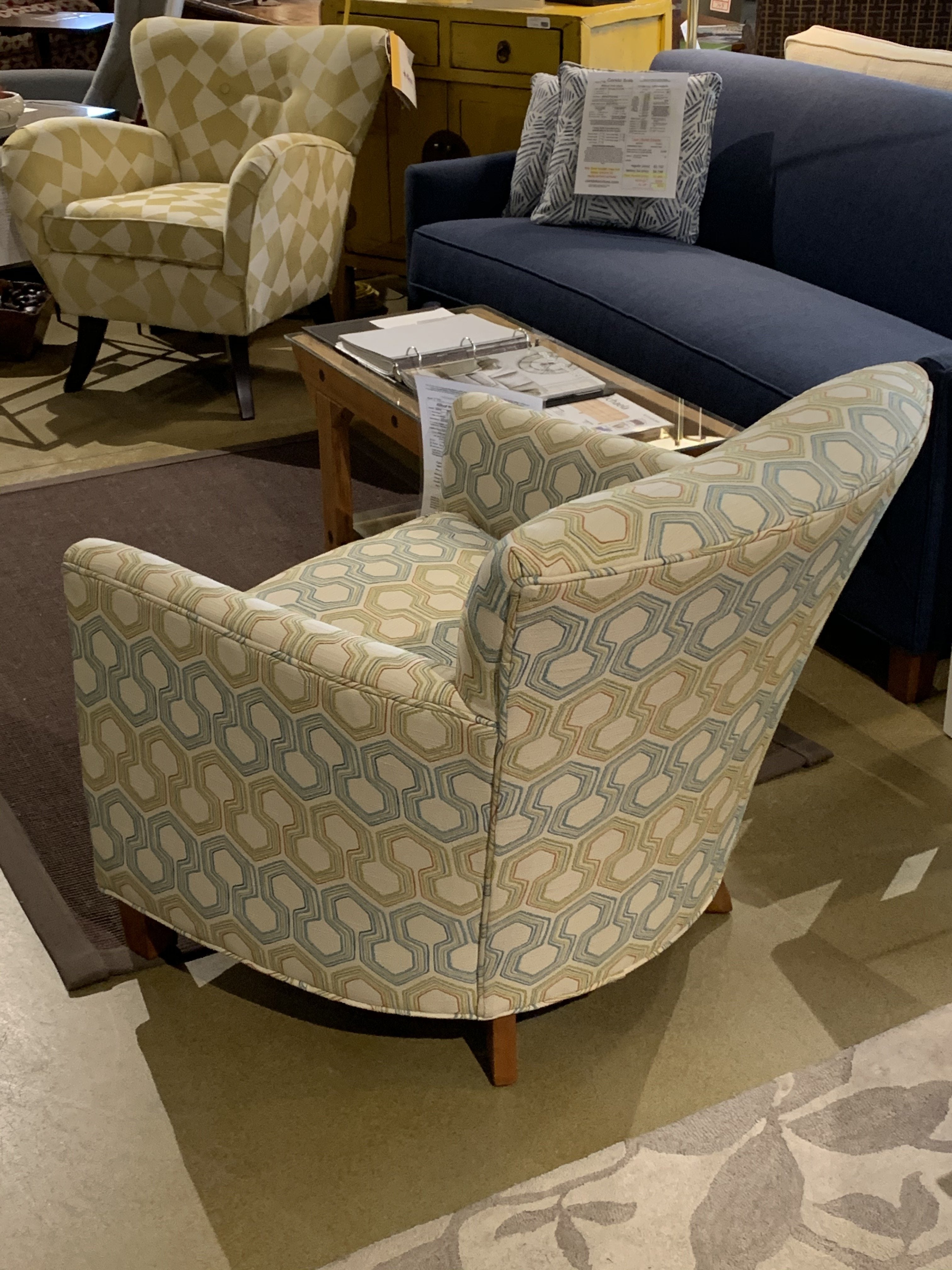 Michaela Chair - Modern Showroom Model with Comfortable Upholstery & Sturdy Frame - Perfect for Living Rooms, Offices & Waiting Areas