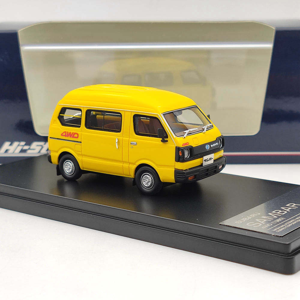 1/43 Subaru SAMBAR 4WD 1980 Miniature Car Model - HS340YE Yellow Resin Collectible Toy for Adults | Perfect for Car Enthusiasts, Display Collections & Gift Giving