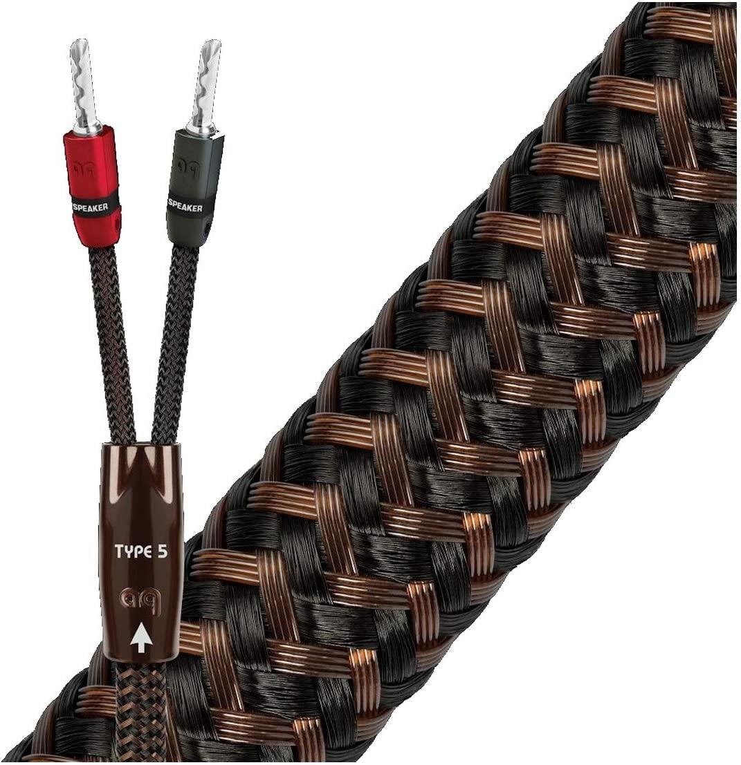 AudioQuest Type 5 High-Performance Speaker Cable - Premium Oxygen-Free Copper for Crystal Clear Audio - Perfect for Home Theater & Hi-Fi Systems