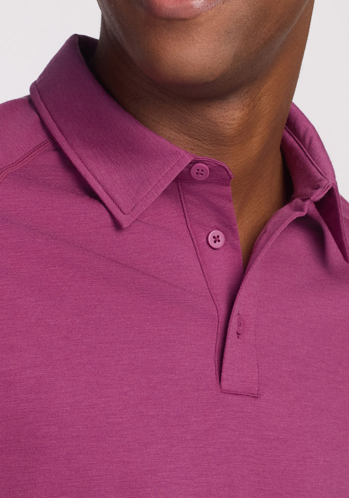 Summit Polo Shirt for Men - Soft & Breathable Cotton, Classic Fit, Jam Berry Color - Perfect for Casual Wear, Golf & Outdoor Activities