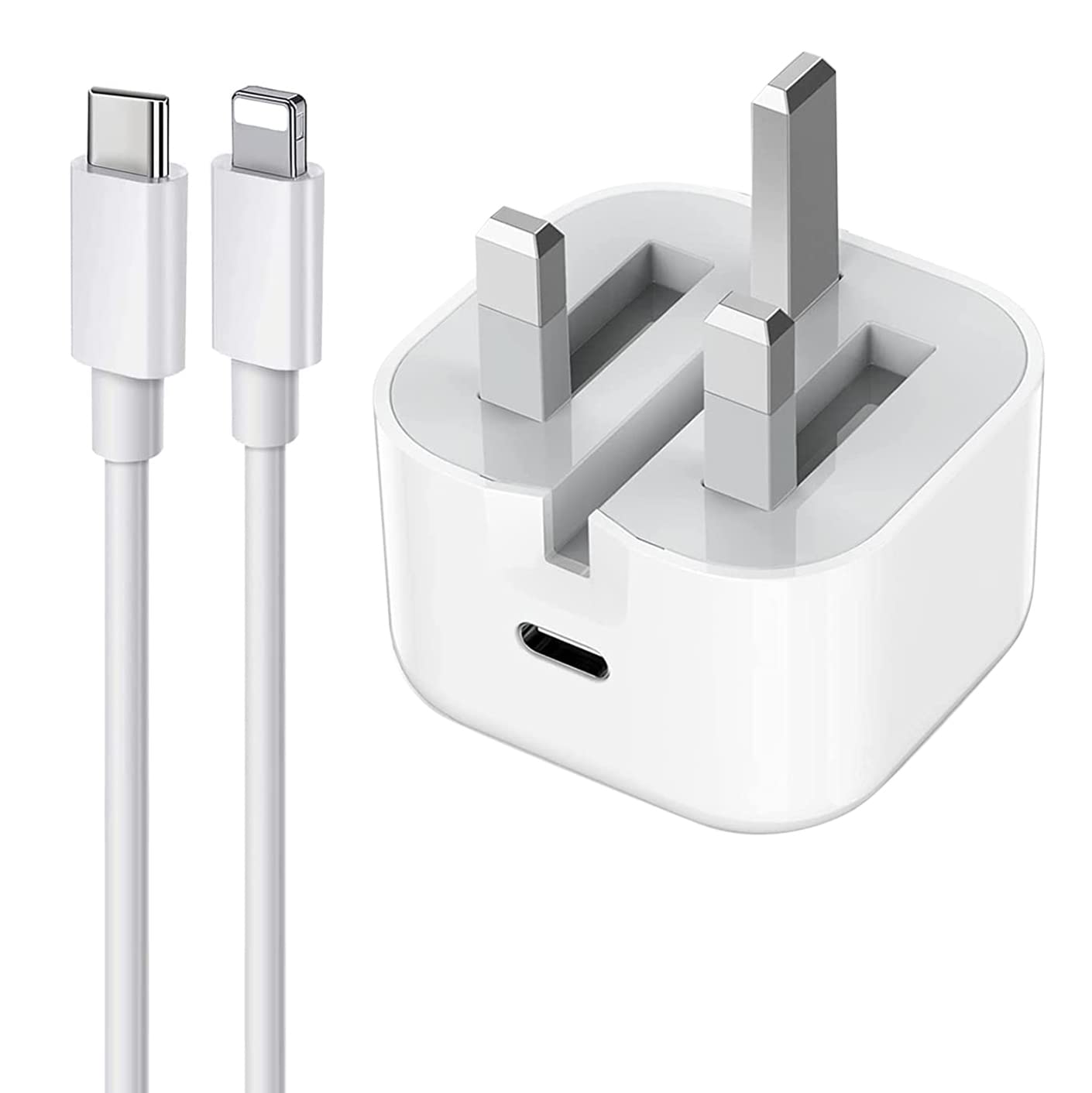 20W USB C Fast Charger for iPhone 14/13/12/11/8/Pro Max/Mini/SE/X/XR/Xs & iPad - Includes 1M Fast Charging Cable & Power Adapter - Quick Charge for Home, Office & Travel