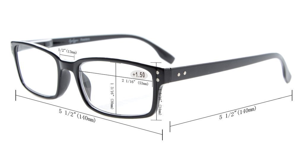 Eyekepper Classic Rectangular Computer Reading Glasses with Spring Hinges & Orange Tinted Lenses - Blue Light Blocking for Screen Time, Reading & Office Work
