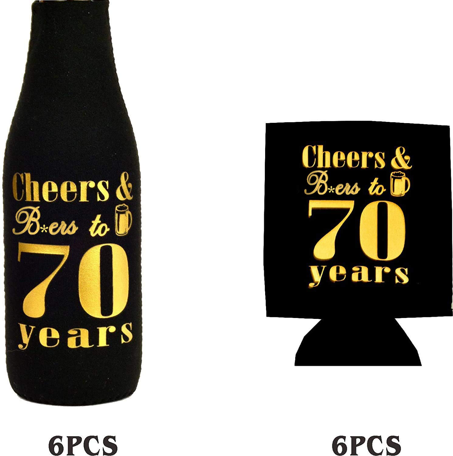 MEANT2TOBE 70th Birthday Decorations for Men - Personalized Can Cooler & Sleeve Set - Unique 70th Birthday Gifts for Him - Perfect for Birthday Parties, Retirement Celebrations & Father's Day Gifts